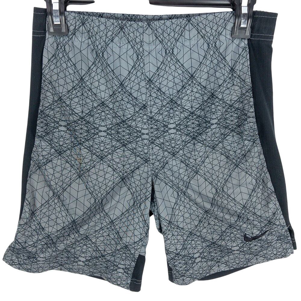 Nike Dri-FIT Shorts Men's Medium Gray Black Athletic Drawstring Running